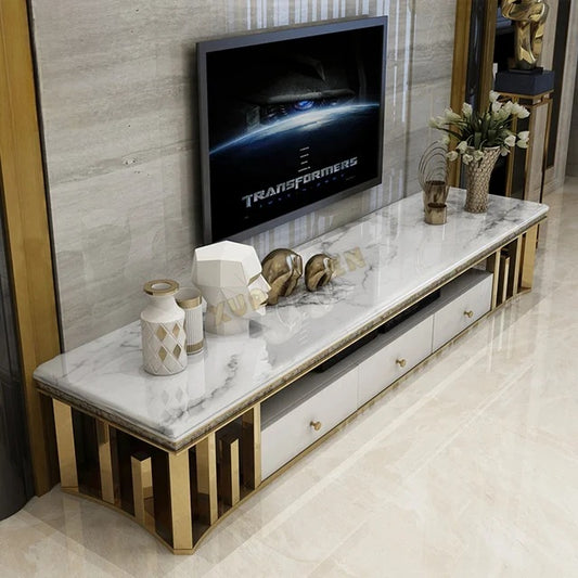 gold and marble tv unit