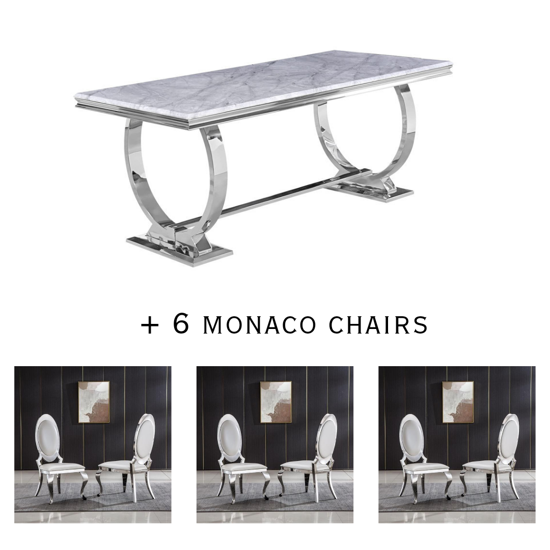 Estafani Marble Dining Set