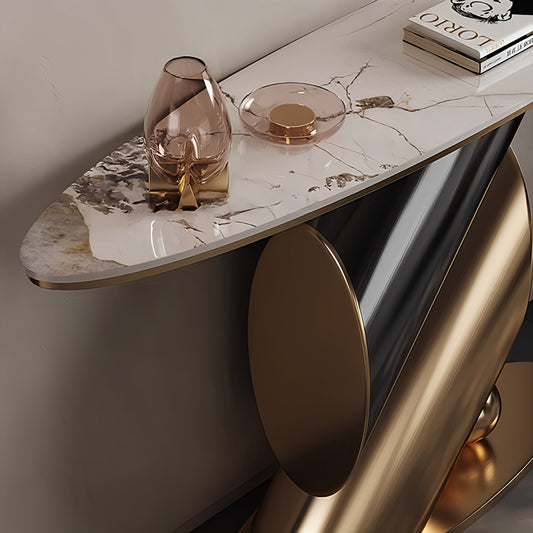 gold marble server console table