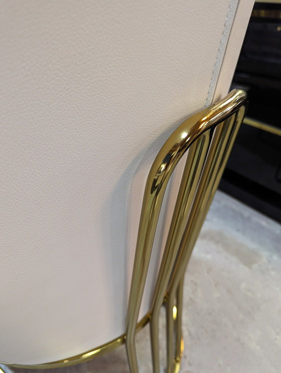 White and gold dining chairs 