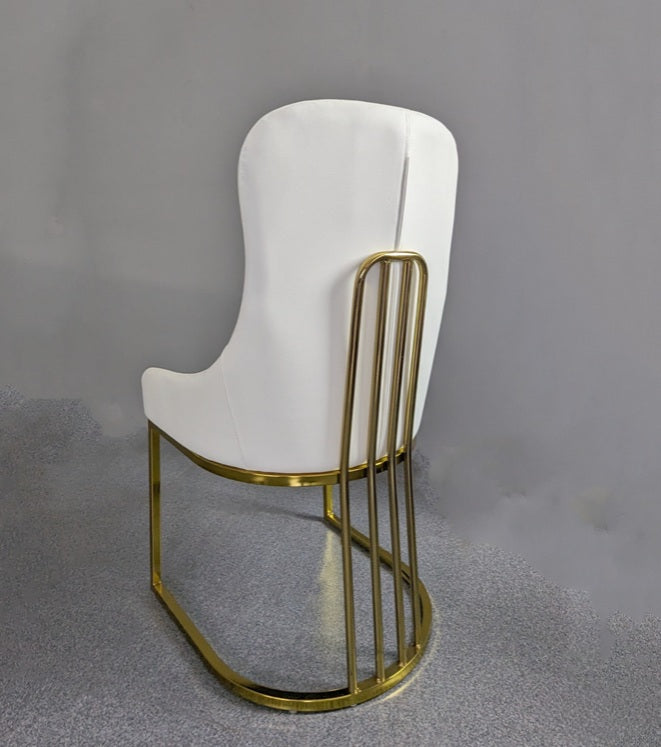 White and gold dining chairs