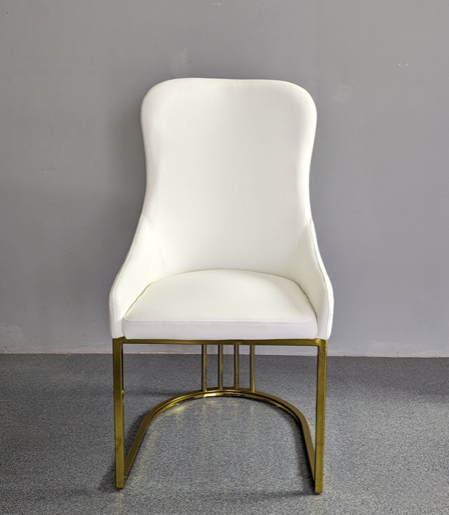 White and gold dining chairs