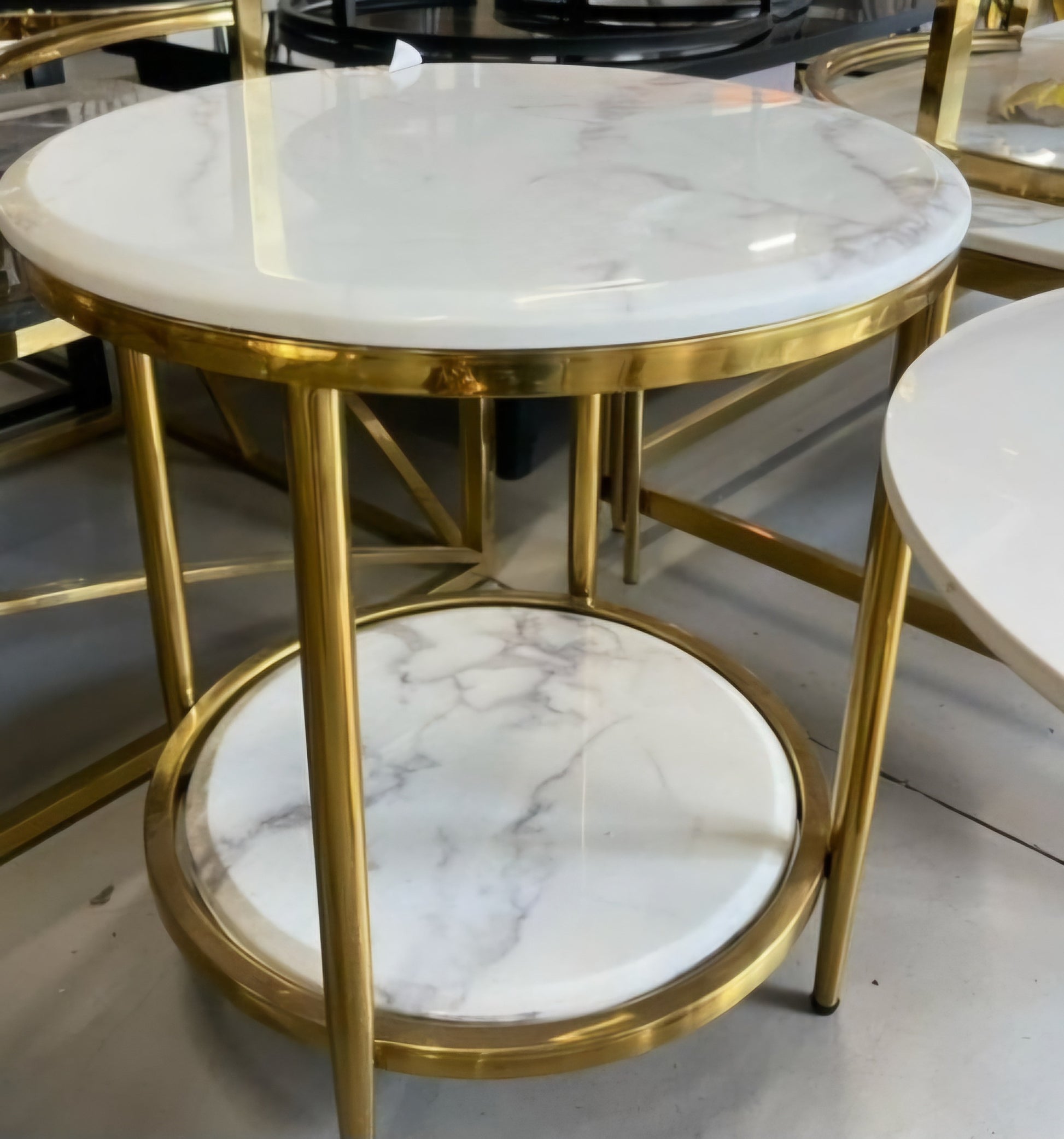 Gold marble side table