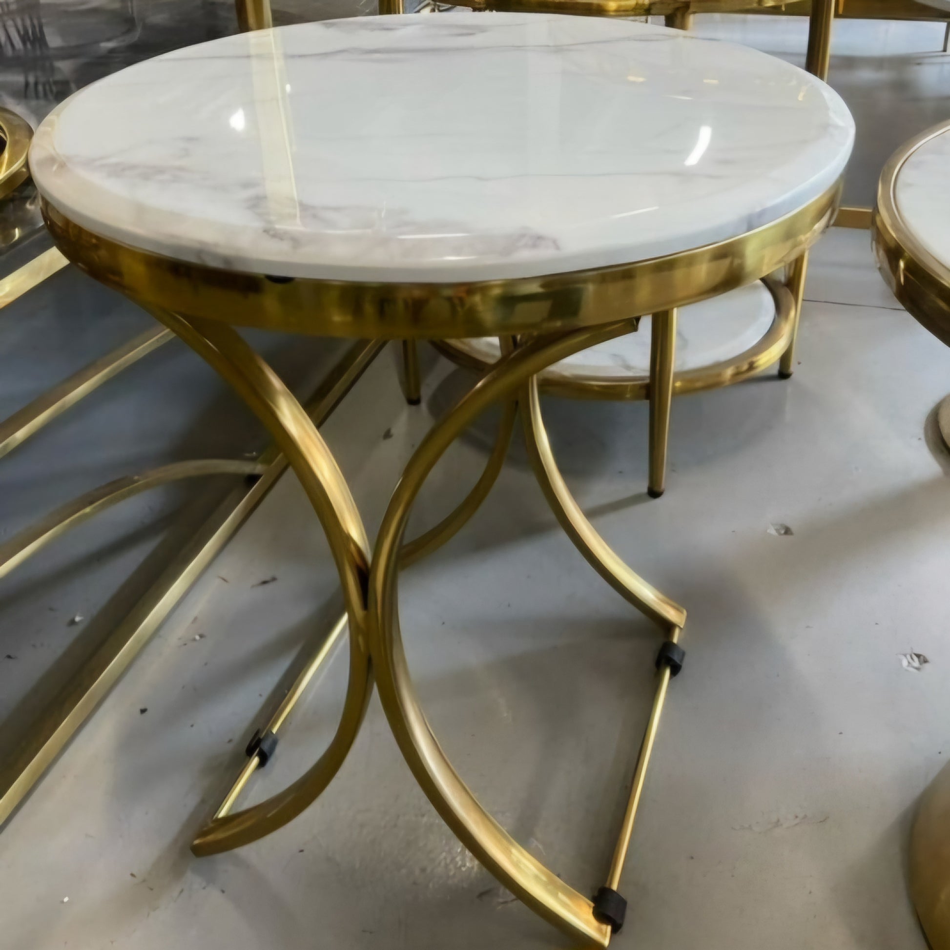 Gold marble side table 