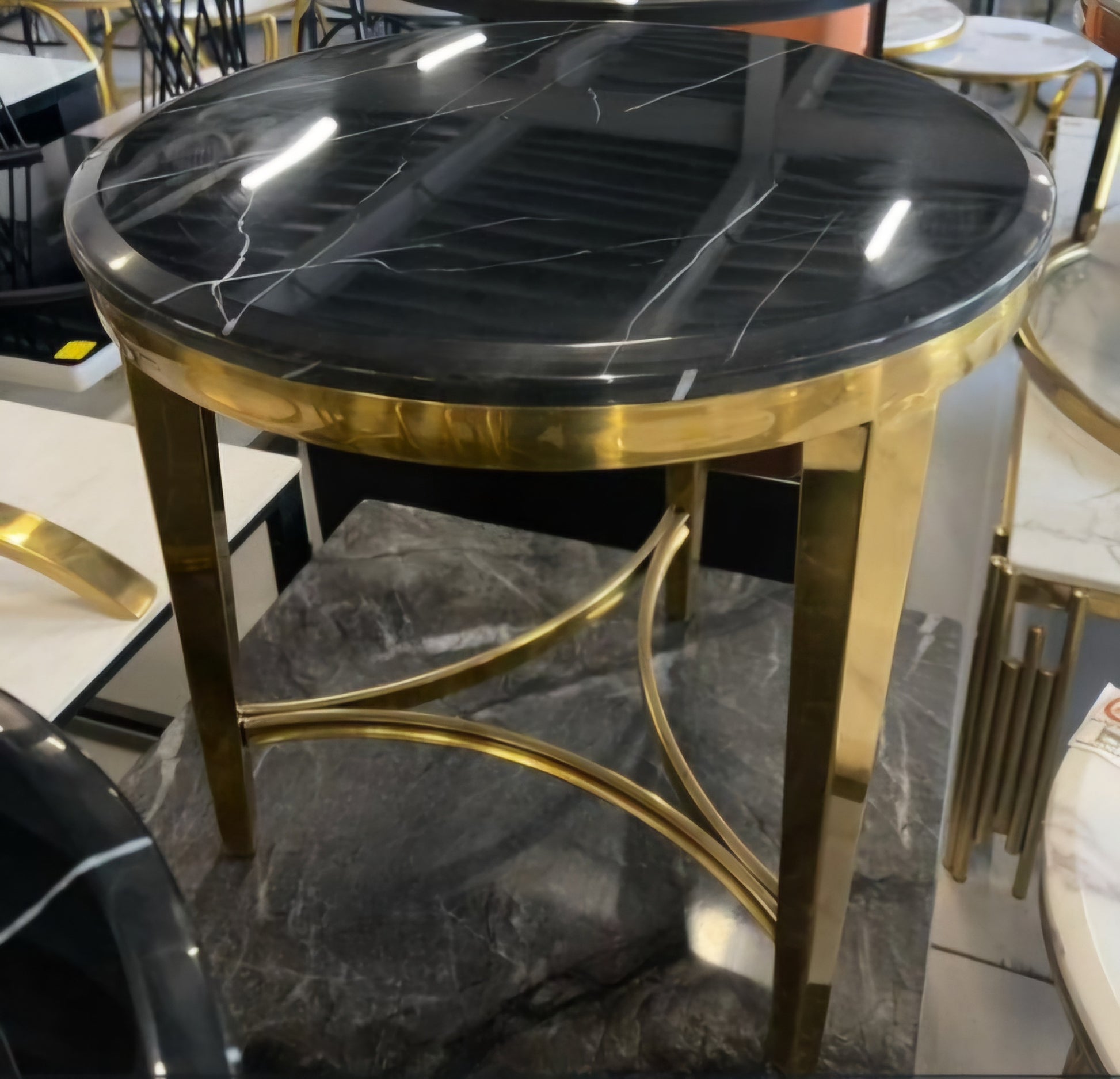 Black marble side table