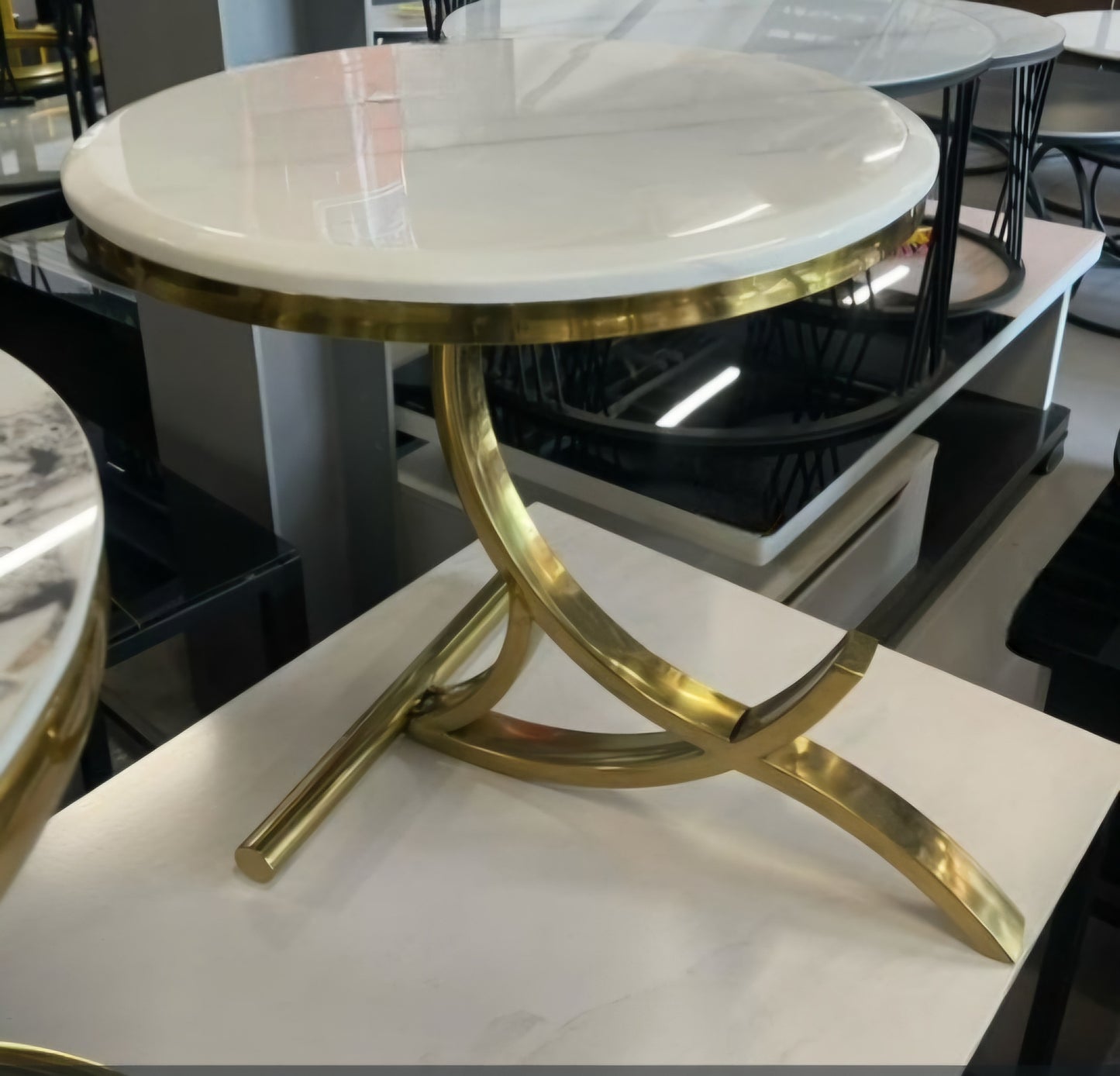 Gold marble side table