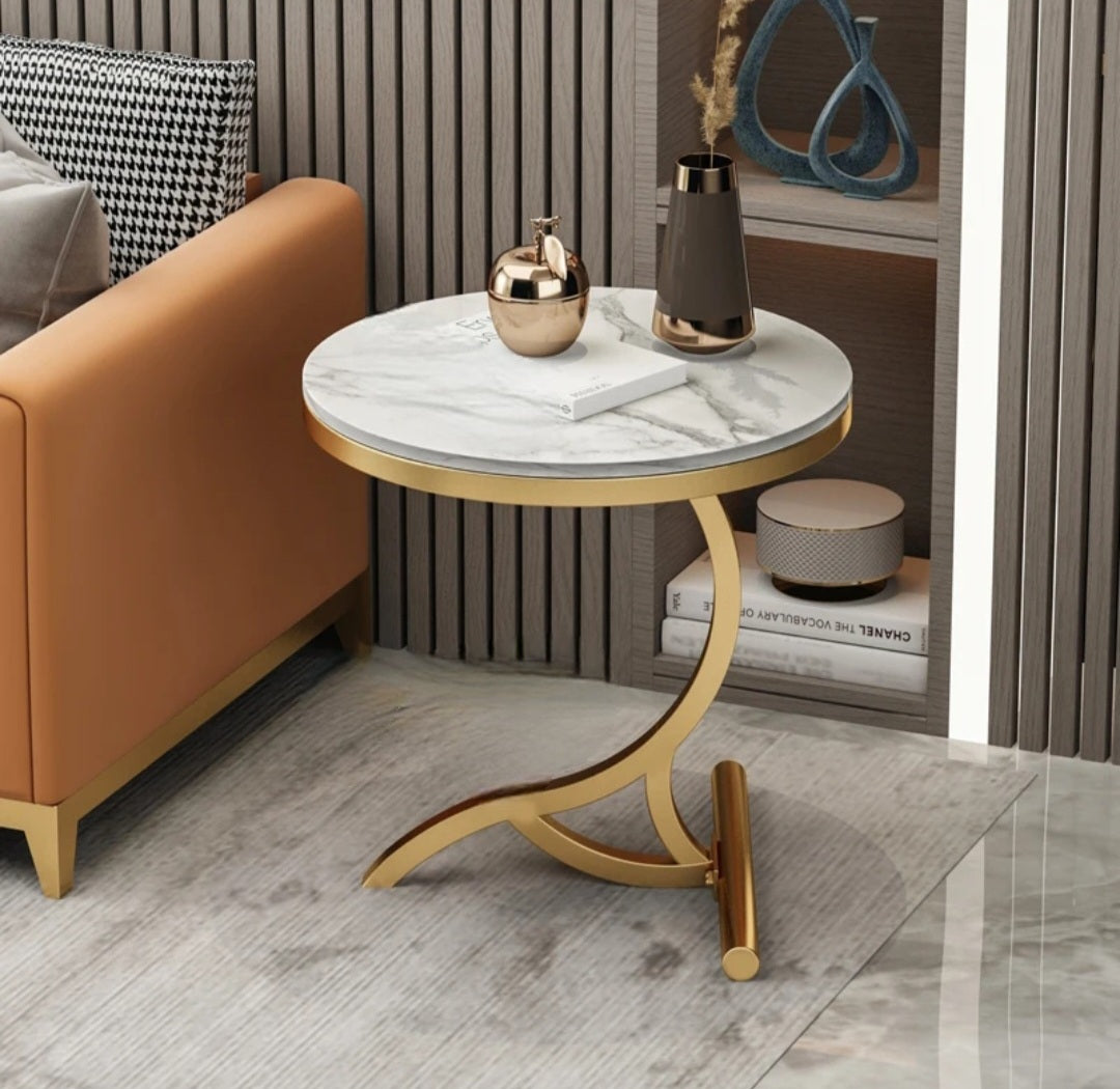 Gold marble side table