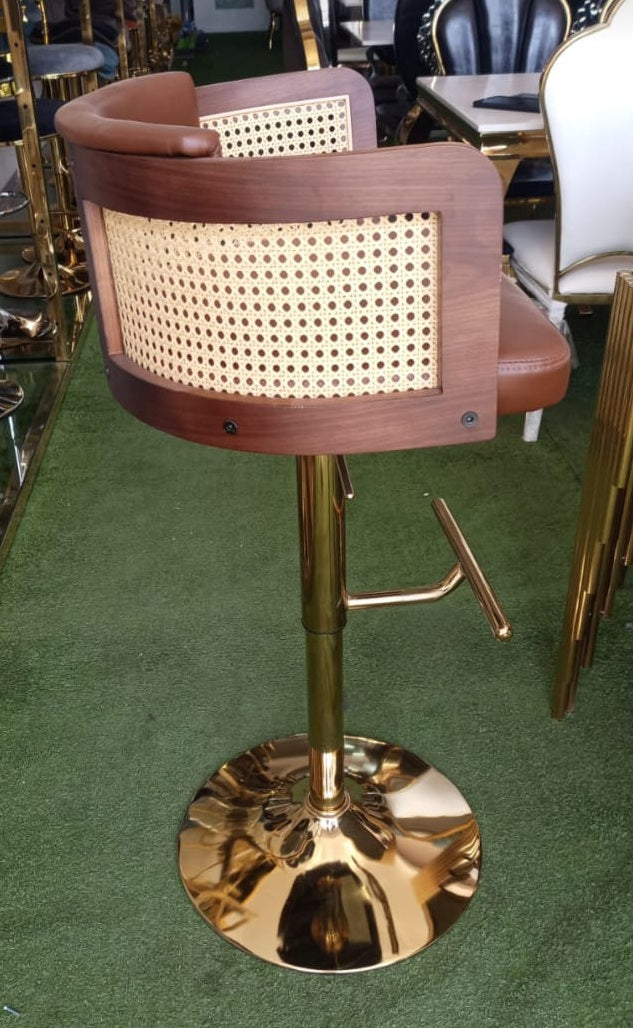 Brown and gold bar chair