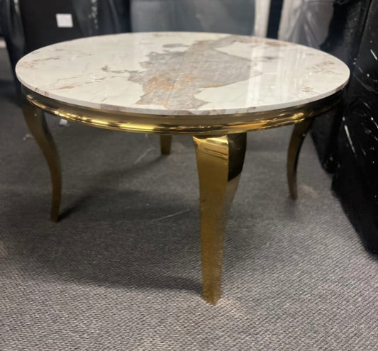 Round dining set gold 