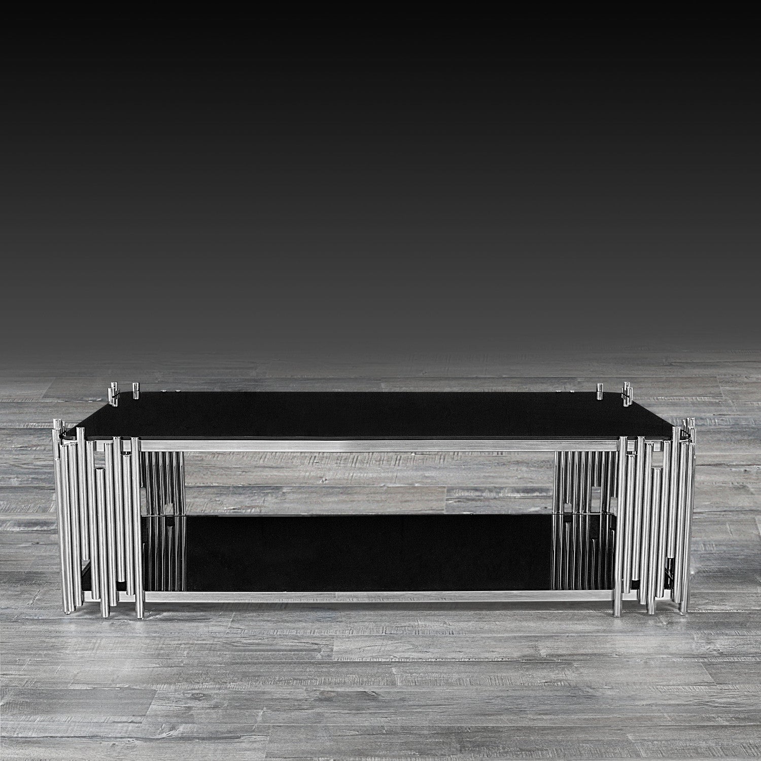 BLACK AND SILVER COFFEE TABLE