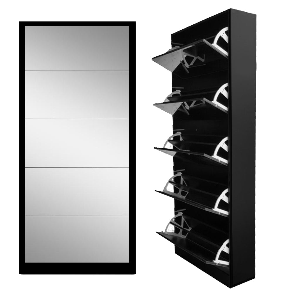 mirror shoe cabinet storage