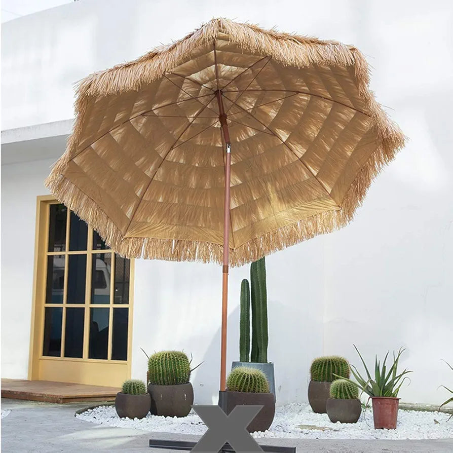 Straw parasol umbrella thatch