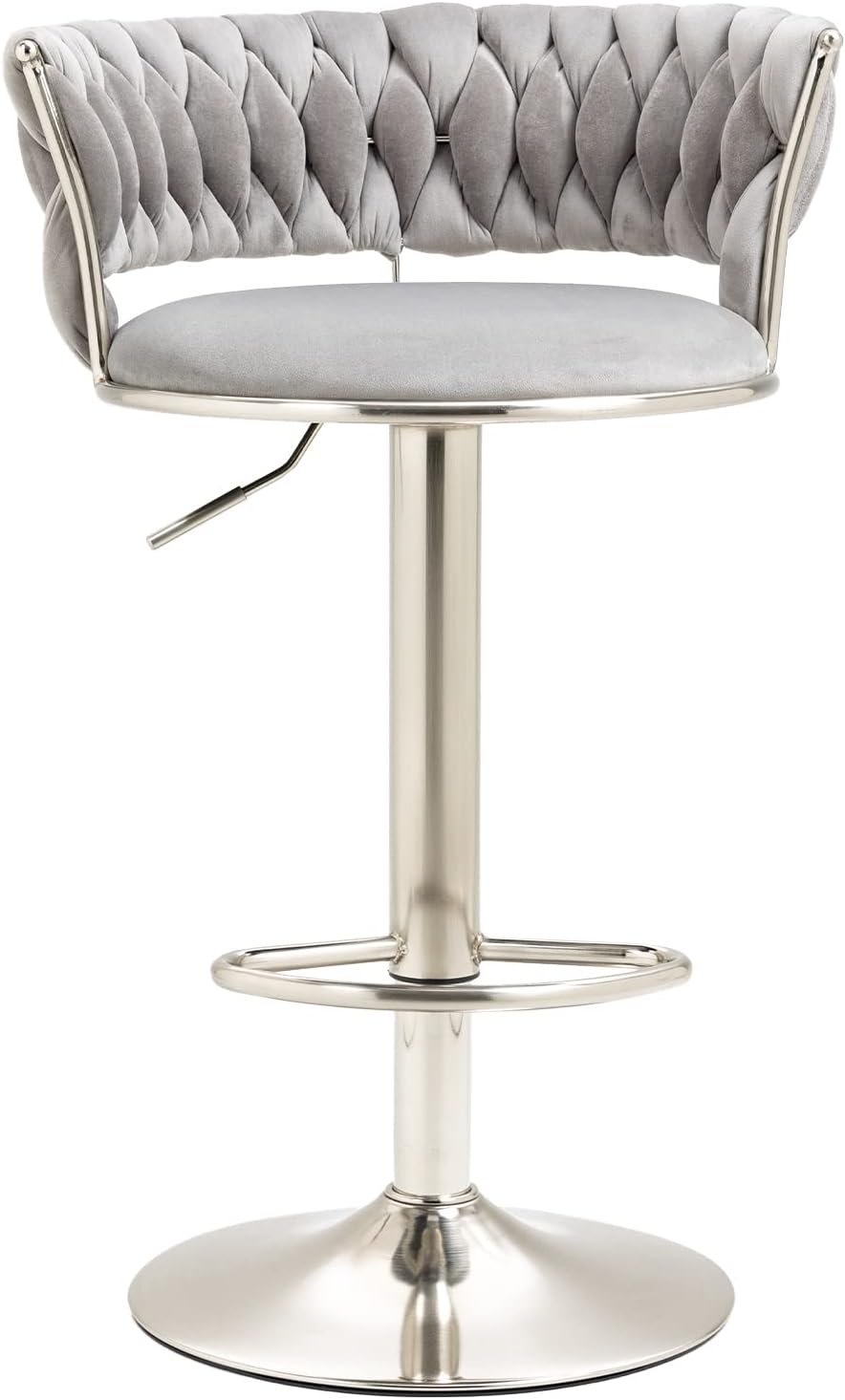 silver grey velvet bar stools