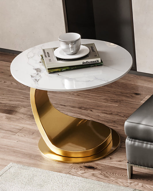 Gold marble side table