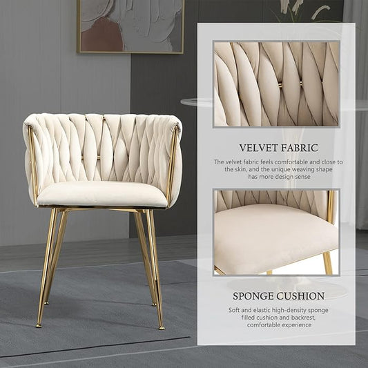 cream gold dining chair
