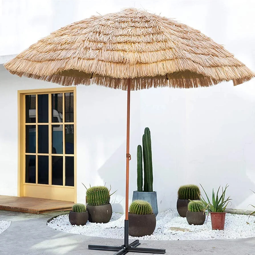 Straw parasol umbrella thatch