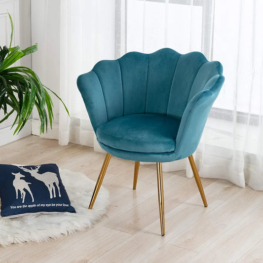 teal tulip accent chair gold legs