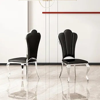 black silver luxury dining chair