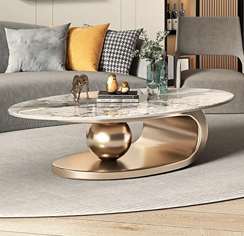GOLD MARBLE COFFEE TABLE ELEGANT