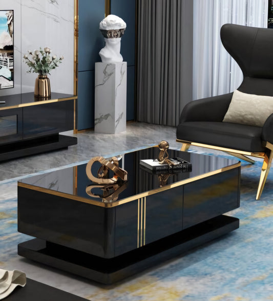 black and gold coffee table