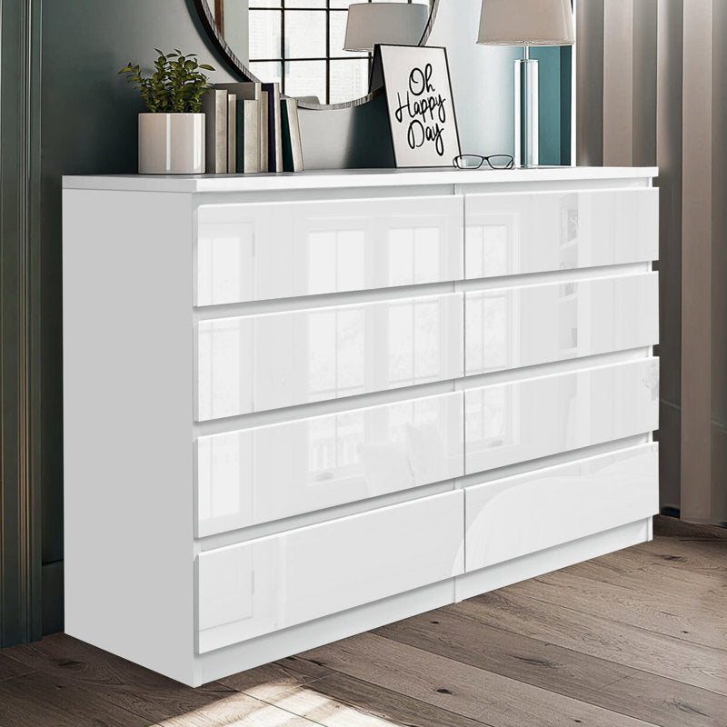 White high gloss chest of drawers