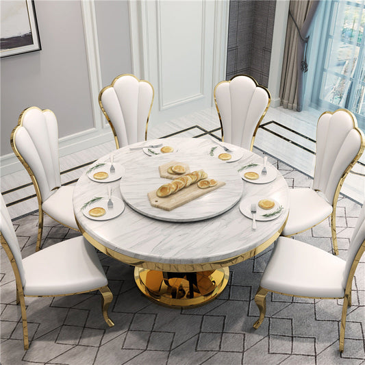 white gold luxury dining chair