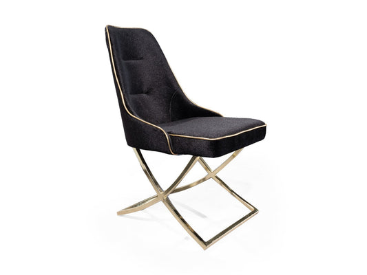 black and gold velvet luxury dining chair