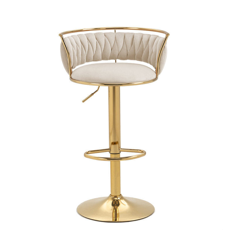 gold white velvet bar chairs