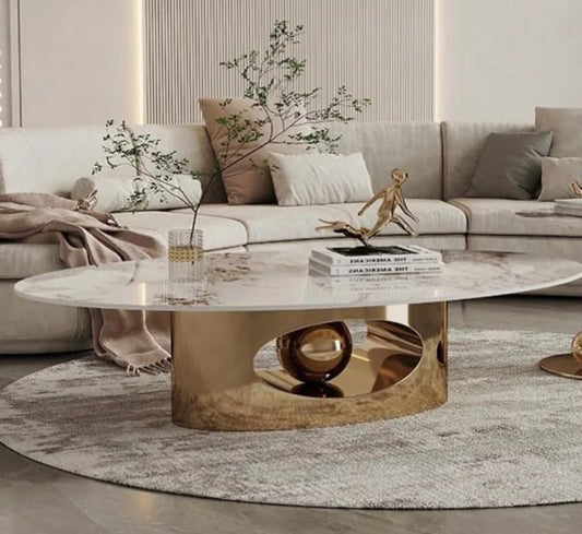 gold coffee table marble top with gold ball