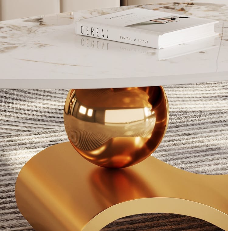 gold ball marble coffee table 