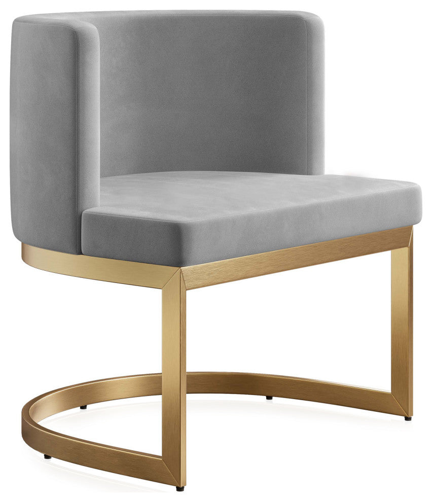 grey gold velvet dining chair