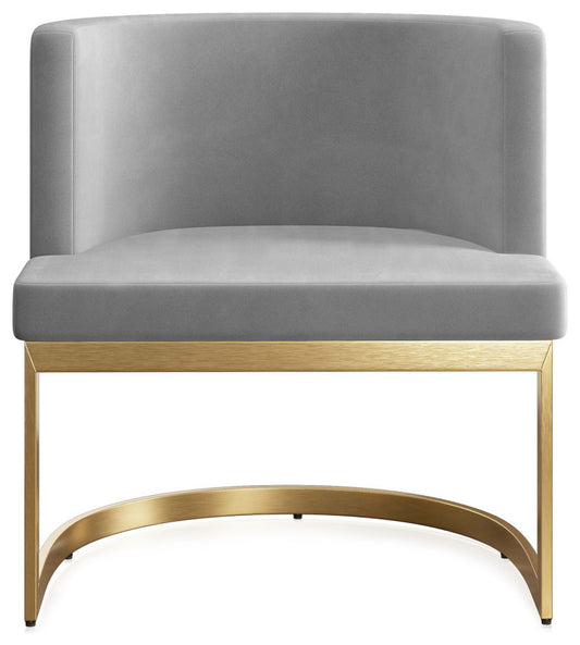 grey gold velvet dining chair