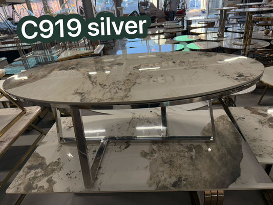 Silver marble coffee table 