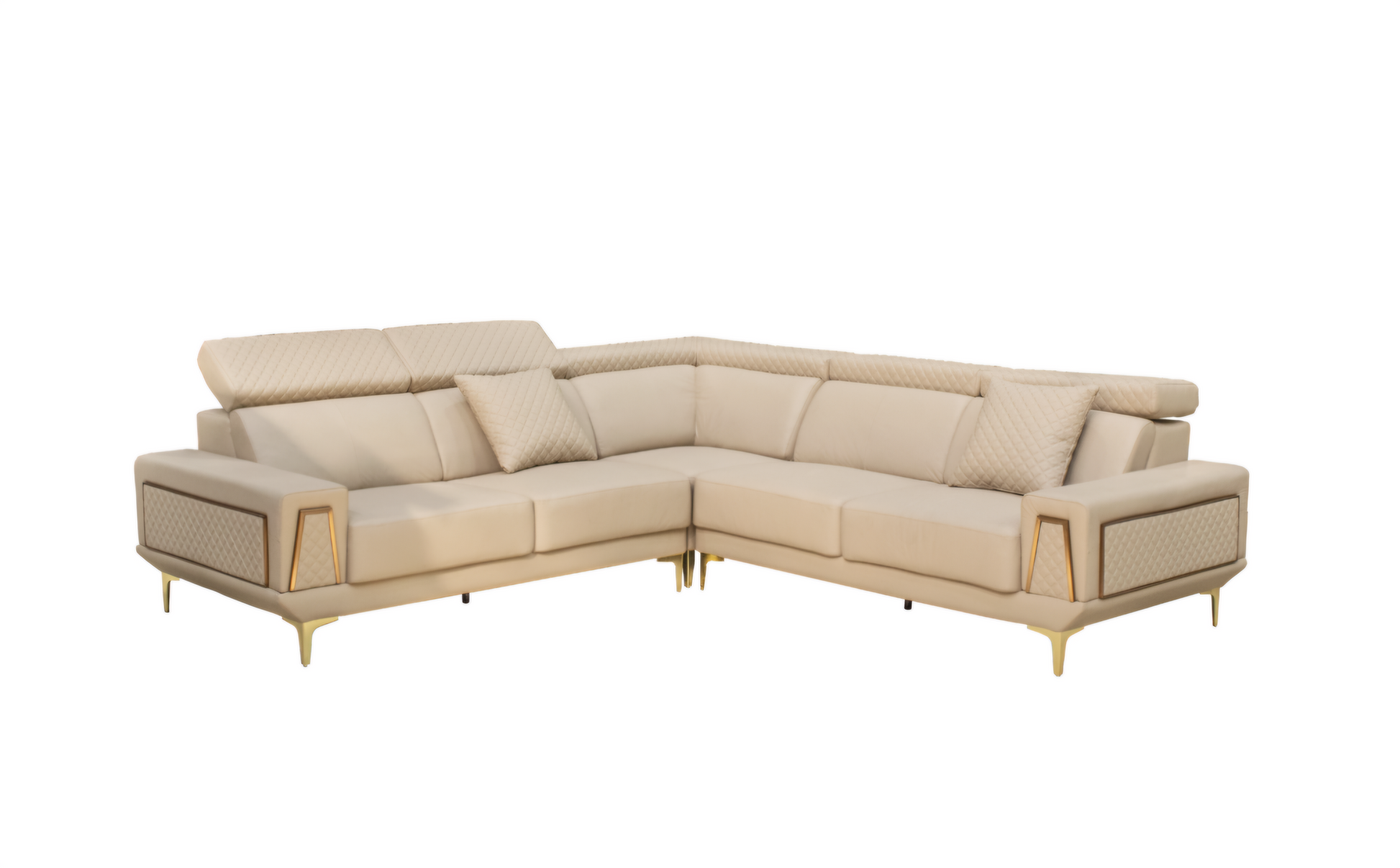 BEIGE GEUINE LEATHER COUCH