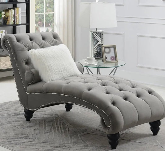 grey chaise lounger