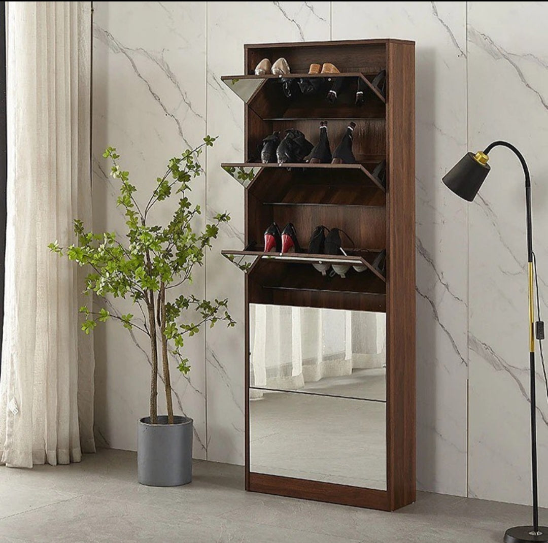 Mirrored shoe storage cabinet – Posh Spaces