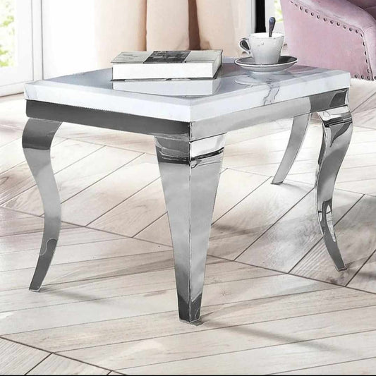 silver marble side table