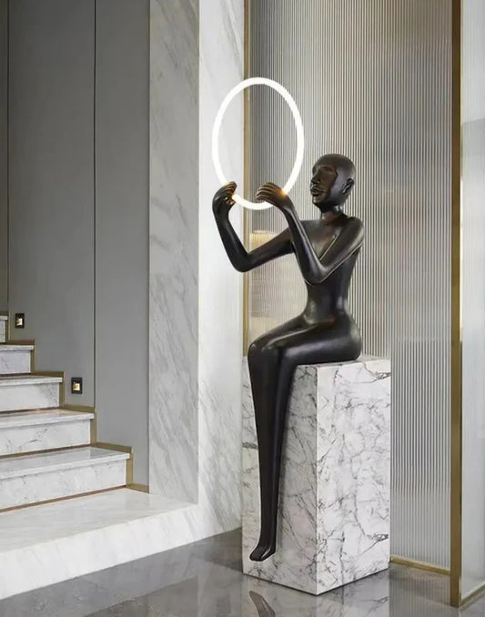 Black lady light sculpture 