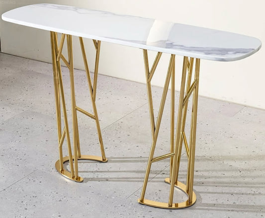 Gold console marble top 
