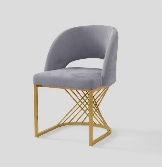 Grey and gold dining chair