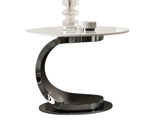 Black marble side table