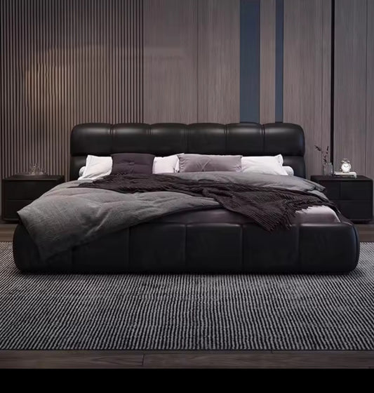 Black luxury bedroom set storage base