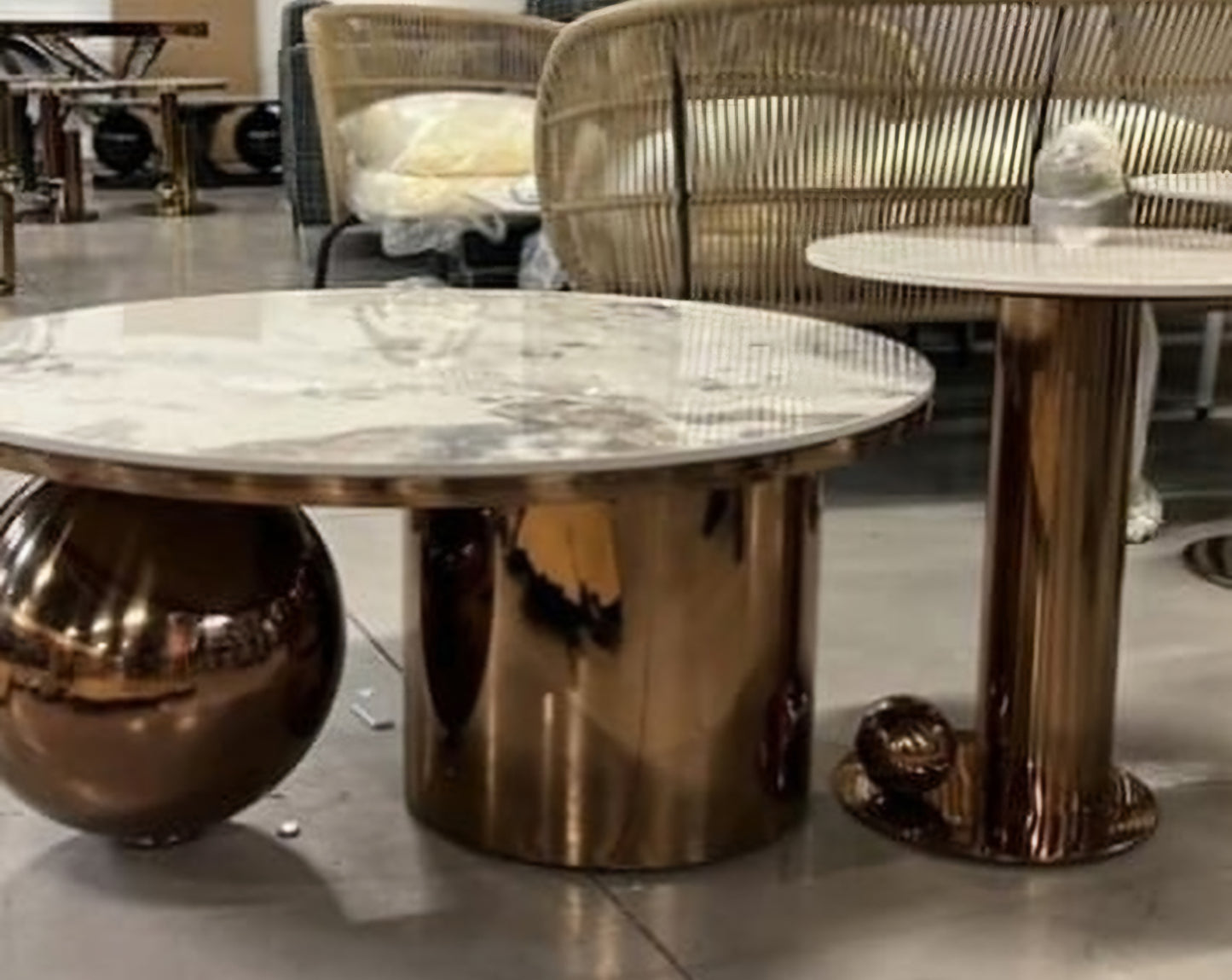 Elena luxe gold coffee table set