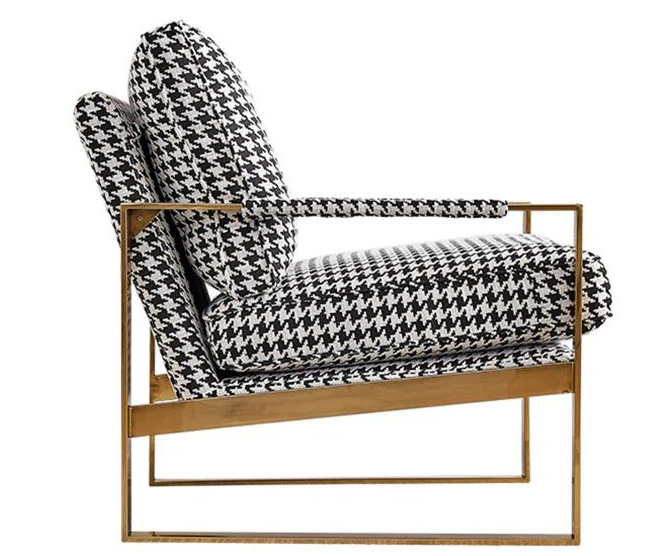 gold black and white accent chair