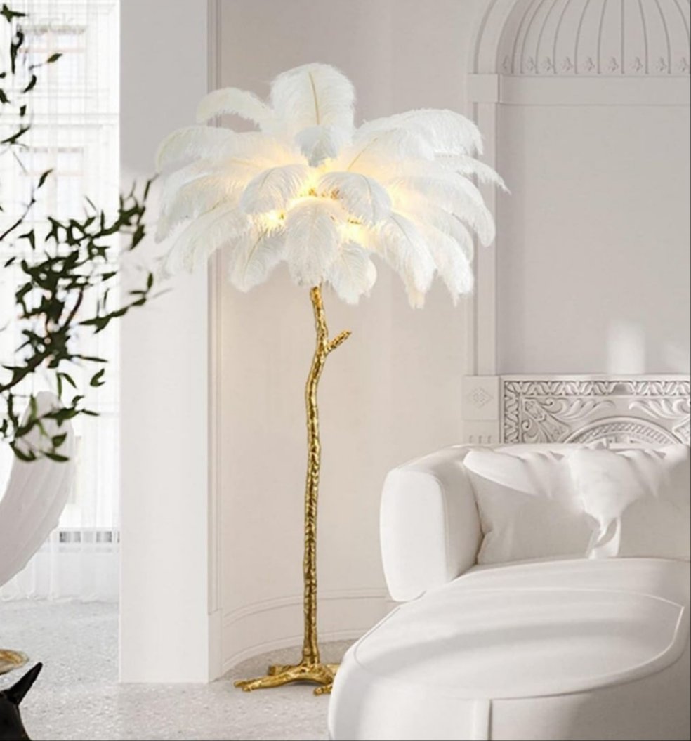 Azura Luxe Feather Floor Lamp