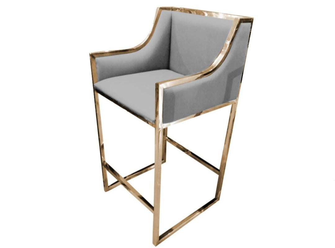 grey luxury bar chair gold legs