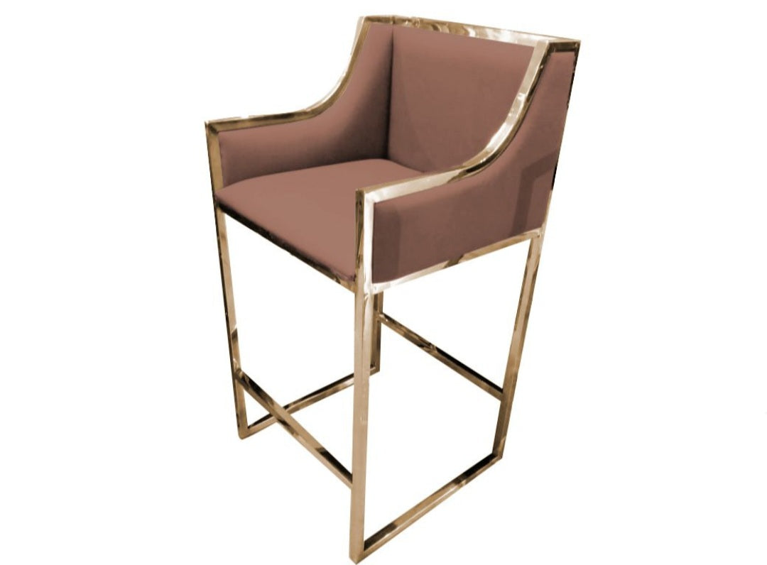 brown luxury bar chair gold legs