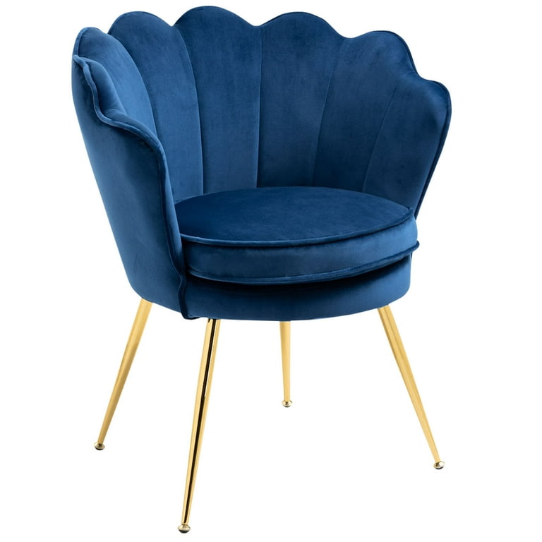 navy blue tulip accent chair gold legs