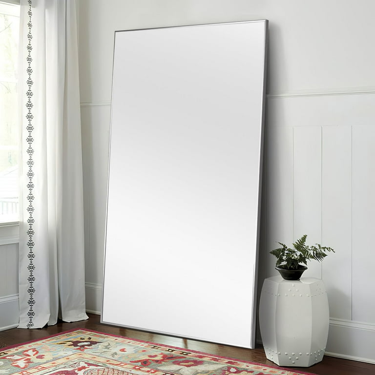 silver large standing mirror