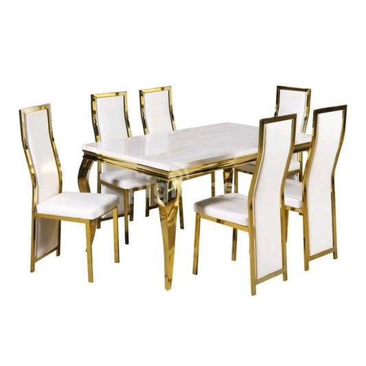 Gold 6 seater dining set